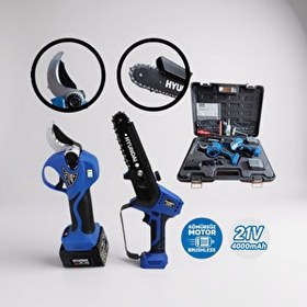 Resim Hyundai HCS306XP LaserCut 35XP Akülü Budama Seti Çift Akülü Profesyonel Bahçe Bakım Seti 