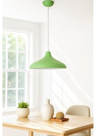 Resim Nil Yeşil Içi Beyaz Renk Özel Tasarım Modern Dekoratif Cafe Sarkıt Cafe - Mutfak Tekli Avize Yeşil İçi Beyaz 