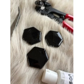 Resim Karsan Mozaik Siyah Altıgen Sanatsal Mozaik 48X48MM (100GR) 