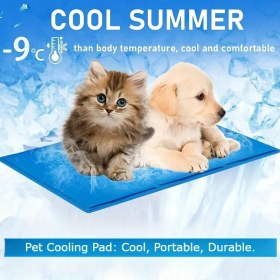 Resim 1 Adet Kedi ve Köpek Soğutma Pedi, Ekstra Büyük, Mavi - Ev Yapımı Soğutucu, Basınç Algılama Özellikli Ped, 0.0-29.94 KG Arası Köpekler ve Kediler İçin Uygun 