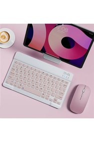 Resim MİCROTECH Piranha Android 10 Go Edition Uyumlu Klavye Mouse Set Pembe 