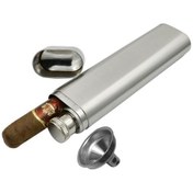 Resim Çelik 2 li Kapaklı Puro Kılıfı ve içki Matarası hu32 