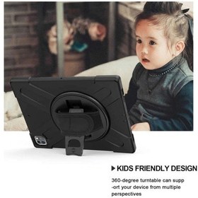 Resim Apple Uyumlu iPad 7. Nesil 10.2 Kılıf Zırhlı Darbe Etkili Silikon Defender Tank Standlı Kılıf Kılıf 