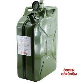 Resim Misda Store Metal Benzin Bidonu 20 Litre Akaryakıt Mazot Taşıma Doldurma Depolama Bidonu + Aktarma Borusu 