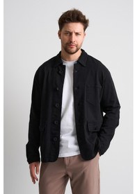 Resim Alexandergardı Düğmeli Cep Detaylı Erkek Denim Ceket Ec-j53-01 Siyah 