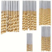 Resim 50 adet Titanyum Kaplamalı HSS Matkap Seti - 1-3mm Yüksek Hızlı Çelik, Metal ve Ahşap için Yuvarlak Shank, Hassas Tasarım için Spiral Flüt Tasarımı, DIY ve El Tipi Elektrik Matkapları için Dayanıklı Karışık Boyutlar, Ahşap İşleme Aracı | Spiral Flüt Matkabı | Paslanmaz Çelik Yapı 