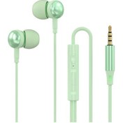 Resim 3.5mm Mikrofonlu Kablolu Kulak İçi Kulaklık - Yeşil Um24758-11 Yurt Dışından A2 Ipad 