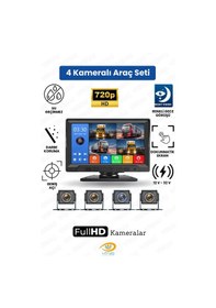 Resim 10.1 İnç 4 Kameralı Döngüsel Kayıtlı,dokunmatik Ve Tuşlu Araç Kamera Monitör Seti 