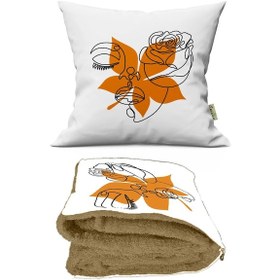 Resim Sonbahar Kadını Desenli İç Dolgusu Battaniyeli Araç İçi Opsiyone 