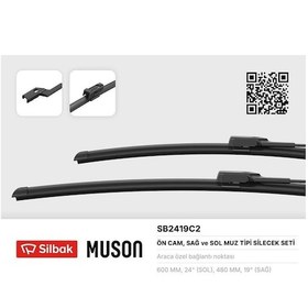 Resim Sılbak Sb2419c2 - Silecek Süpürgesi 600/480mm Muz Tipi Jetta Iv- 