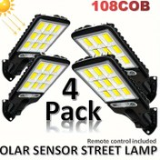 Resim 4 adet Güneş Hareket Sensörlü Işık ile Uzaktan Kumanda - Bahçe, Garaj, Bahçe, Arka Bahçe, RV için Enerji Tasarruflu LED Yol Işıkları - Dayanıklı Siyah Kasa, Güneş Enerjili Güvenlik Işıkları, Dış Mekan Aydınlatması | Modern Dış Mekan Aydınlatması | Dayanıklı Dış Mekan Işığı 