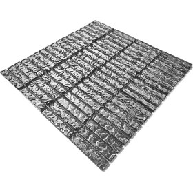 Resim MozaiKristaL Mutfak Tezgah Arası Banyo ve Iç Dekorasyonda Tüm Yüzeyler Için 15X73MM Antrasit Gümüş Krom, 30X30CM. Fileli Kristal Mozaik ( 1 M2 Fiyatıdır ) 