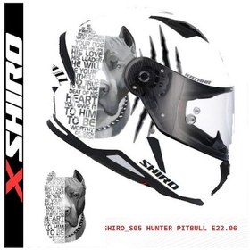 Resim Shiro Fullface Hunter Pitb Motosiklet Kaskı Kapalı Grafik 