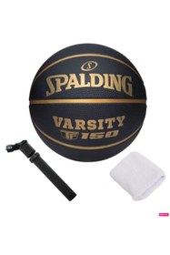 Resim Spalding Spaldıng Basketbol Topu Varsity Black Gold Tf-150 Size:7+ Pompa + Havlu Bileklik 