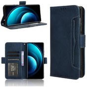 Resim Vıvo X100 5g Kılıfı Mıknatıslı Kapama Ayarlanabilir Çıkarılabilir Kartlık Cüzdan Kapak 