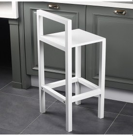 Resim Diva Ahşap Bar Taburesi 68 cm Beyaz 