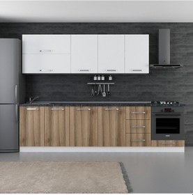 Resim Minar 295 Cm Mutfak Dolabı Beyaz Dore 295-D6 Beyaz 