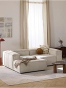 Resim S Home Design Concept Frida 2 Modül Mini Köşe Kanepe Fitilli Sol Köşe, Kırık Beyaz 