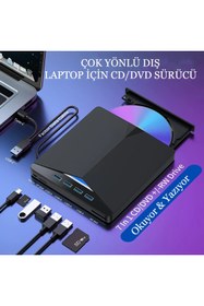 Resim SHIPMENT Çok Fonksiyonlu 7 in 1 USB 3.0 Type-C Harici DVD RW CD Sürücü Yazıcı Okuyucu Oynatıcı Optik Sürücü 