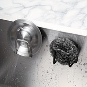 Resim 2/6/8 adet Paslanmaz Çelik Lavabo Matkap Gerektirmeyen Duvara Monte Sünger Tutucu, Kendinden Yapışkanlı Sünger, Çelik Toz ve Bulaşık Bezi Depolama, Mutfak ve Banyo için Su Geçirmez Sünger Tutucu, Mutfak Düzenleyicileri ve Depolama, Mutfak Aksesuarları 