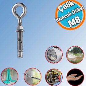 Resim Nzb Kancalı Çelik Dübel Hamak Salıncak Boks Torbası Lamba Avize Için Gömlekli Kapalı Ağız Kanca M8 