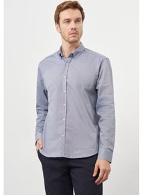 Resim Morven Erkek Gri Pamuk Trend Düğmeli Yaka Dynamic Fit Gömlek 25ms004007100 Gri Gri 