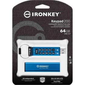 Resim Kingston IKKP200-64GB 64GB IronKey Keypad 200, FIPS 140-3 Lvl 3 (Pending) Flash Bellek 