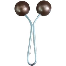 Resim Eşarp Klipsi Top Model Düz Kahverengi 1 Adet 