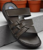 Resim Jel Taban 057 Tam Ortopedik Günlük Hakiki Deri Erkek Terlik İçi Dışı Hakiki Deri Kahverengi 