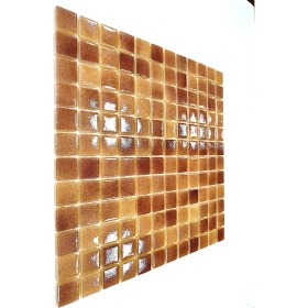 Resim Mutfak Tezgah Arası, Havuz, Banyo, Sauna, Spa, Iç ve Dış Dekorasyonda Tüm Yüzeyler Için, 25X25MM. P. Krem-Kahve, 31,5X31,5CM. Fileli Cam Mozaik. (10 File Karo = 1 M2 Fiyatıdır ) 