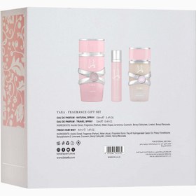 Resim Yara Gift Set Tatlı Çiçeksi EDP 100 ml Kadın Parfüm-12 ml Mini Parfüm-Hair Mist Hediye Seti - 3'lü 