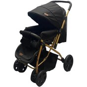 Resim Bebegold Çift Yönlü Tek Nokta Fren Sistemli Bebek Arabası Gold Siyah 