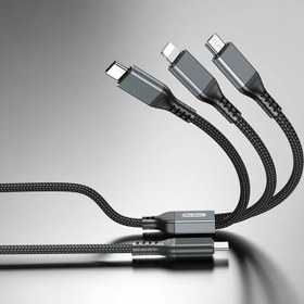 Resim Go Des GD-UC617 3in1 Type-C to Lightning - Type-C - Micro USB Ultra Hızlı PD Şarj Kablosu 100W 1.2M - Siyah 