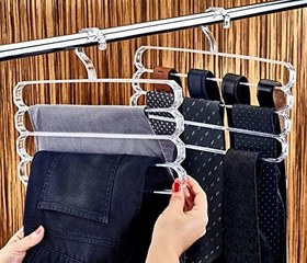 Resim Deconox Kristal 4 Gözlü Pratik Pantolon ve Etek Askısı (Şeffaf), Kristal Kravat ve Fular Askısı 