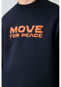 Resim Tommylife Tommy Life Lacivert Pamuklu Kalın İçi Tüylü Yumuşak Dokulu Standart Fit Baskılı Erkek Çocuk Sweatshirt - 11216 Lacivert 