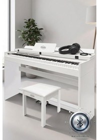 Resim Fransua F490wh Dijital Piyano Beyaz Tus Hassasiyetli Tabure Ve Kulaklık Hediyeli 