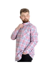 Resim Mode Xl Büyük Beden Erkek Gömlek Ekose Uzun Kollu 23300 Koyu Pembe 001 