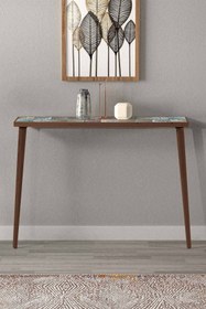 Resim bluecape Alaska 22x102cm Doğal Ağaç Çift Sıra Traverten Taşlı Dresuar 