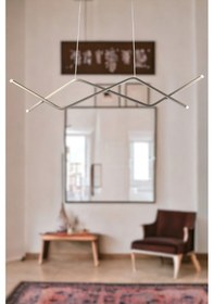 Resim Utku Kahverengi Modern Tasarım Yemek Masası Üstü - Mutfak - Salon Beyaz Led Sarkıt Avize Kahverengi 