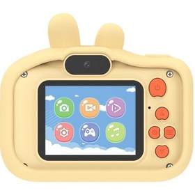 Resim H9s Çocuk Kamerası Hd Çizgi Film Kamerası Silikon Kılıf Dijital Kamera Oyuncakları Fotoğraf Ve Video 32g Hafıza Kartı + Kart Okuyucu İle 