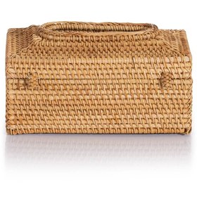 Resim Meander Rattan El Yapımı Dikdörtgen Büyük Boy Peçetelik 23x12x11cm 8922 - Natural 