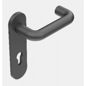 Resim Gömme Kilitli Panik Bara Uygun HFT66M Modeli Siyah Yangın Kapısı Dış Kolu 