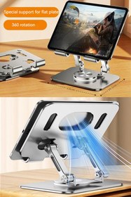 Resim Sore 360 Derece Dönebilen Lüks Katlanabilir Metal Tablet Ve Telefon Tutucu Stant Masaüstü Şarj Stand 