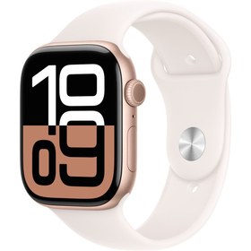 Resim Apple Watch Series 10 GPS 42mm Rose Gold Aluminium Case with Light Blush Sport Band - S/M 