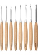 Resim Adet Ahşap Tığ İğneleri, Ergonomik Saplı Tığ İğneleri Seti 