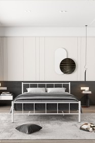 Resim FANO Mira Metal Karyola Beyaz Çift Kişilik Ferforje Yatak 140x190, 140x200, 150x200, 160x200 