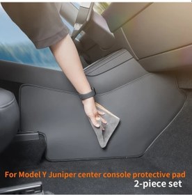 Resim Honeybeeshop Model Y Juniper Merkez Konsol Tekme Pedi 2 Parça Çizik Ve Kire Karşı Koruyucu Set 