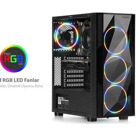 Resim Dark Diamond Pro 4x12 CM Fan 1x Usb 3.0. 2x Usb 2.0 Full Akrilik Oyun Kasası 