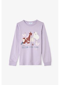 Resim Kız Çocuk Yoyo Oyun Desenli Pamuklu 2'li Pijama Takımı Çok Renkli 
