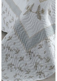 Resim Asya Lila Çift Kişilik Kapitone Yatak Örtüsü 